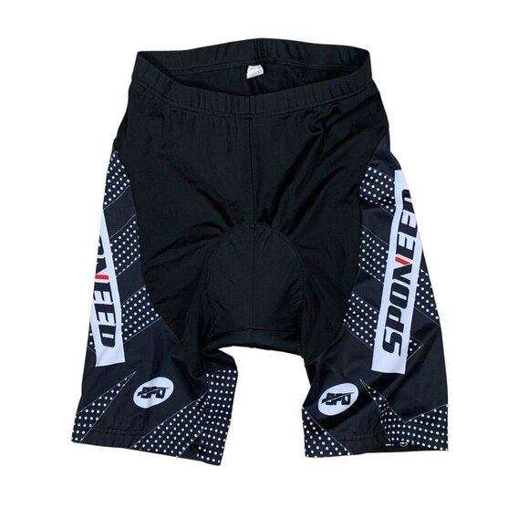 Sponeed Padded Bike Shorts Black Graphic Cycling Compression Large - Picture 1 of 5